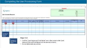 Completing the User Provisioning Form