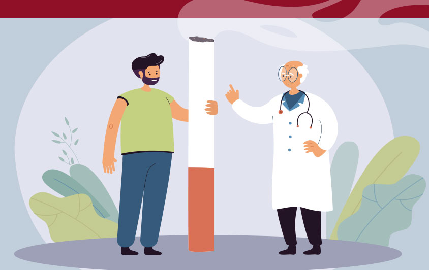 Physician advising a patient on smoking treatment