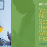 Healthcare professional administering treatment beside an IV drip, with text reading “Without Healthix, You're Not Seeing the Whole Picture.”